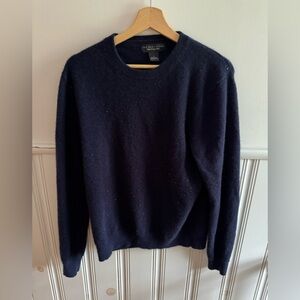 Navy Blue Cashmere Crewneck Sweater